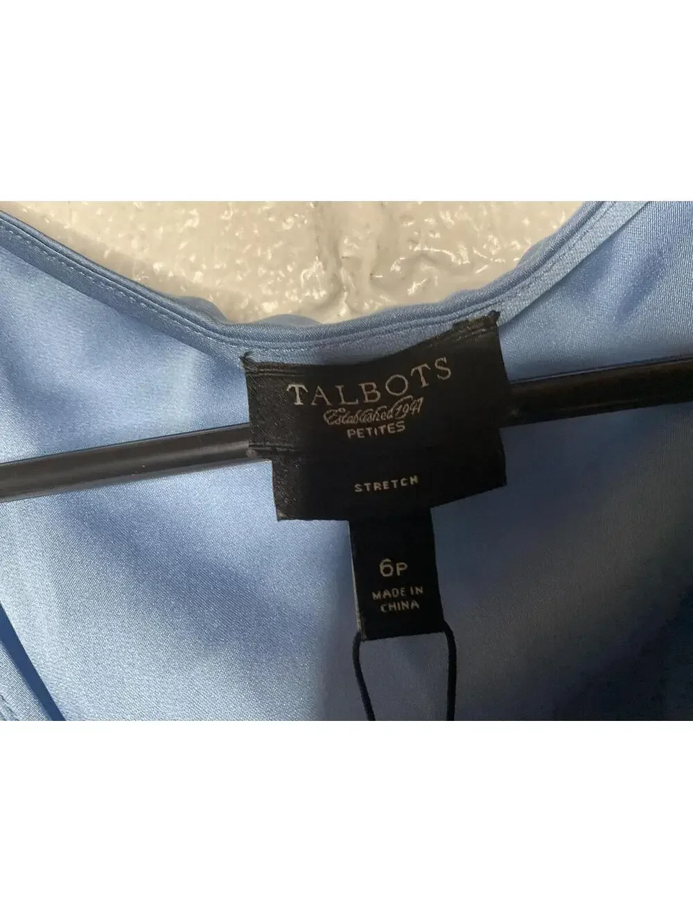 < NWT Talbots Blue Silk Tank Top Size 6P > - Picture 2 of 5